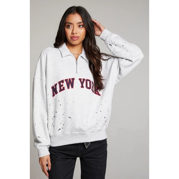 New York Splatter Paint Half Zip