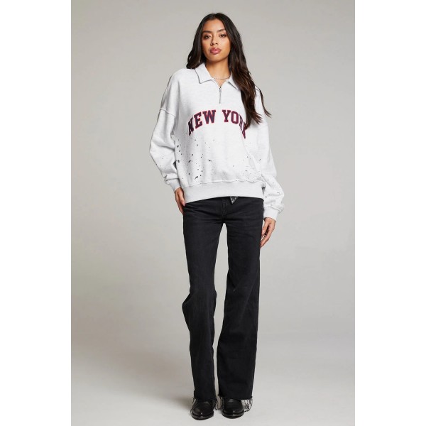 New York Splatter Paint Half Zip