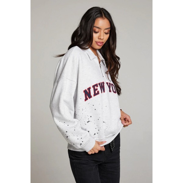 New York Splatter Paint Half Zip