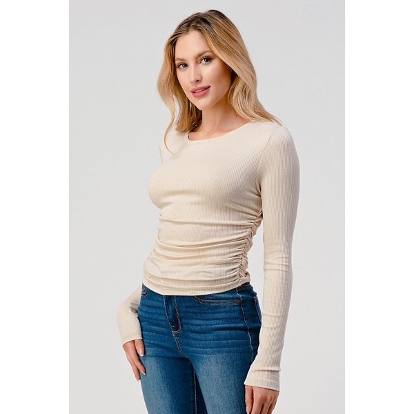 Shirred Rib Top