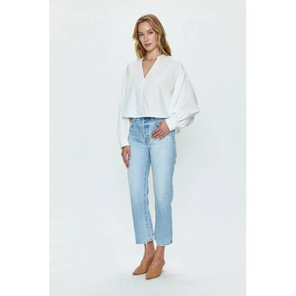 Cassie Crop High Rise Straight Jean