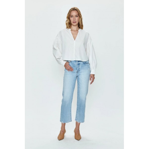 Cassie Crop High Rise Straight Jean