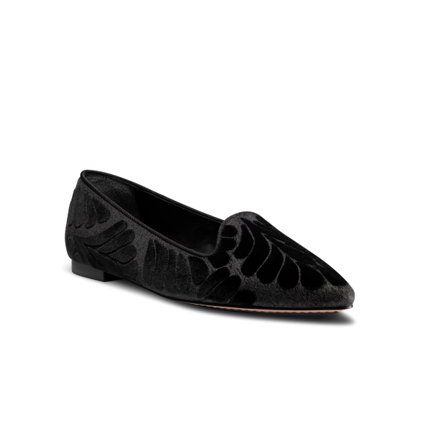 The Sparrow - Black Velvet Embroidery