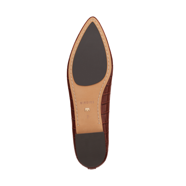 The Sparrow - Brown CrocPrint Leather