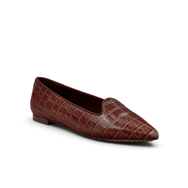 The Sparrow - Brown CrocPrint Leather