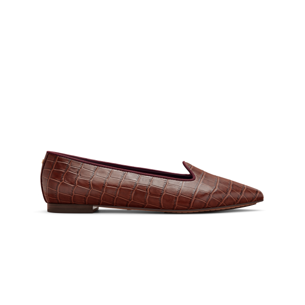 The Sparrow - Brown CrocPrint Leather