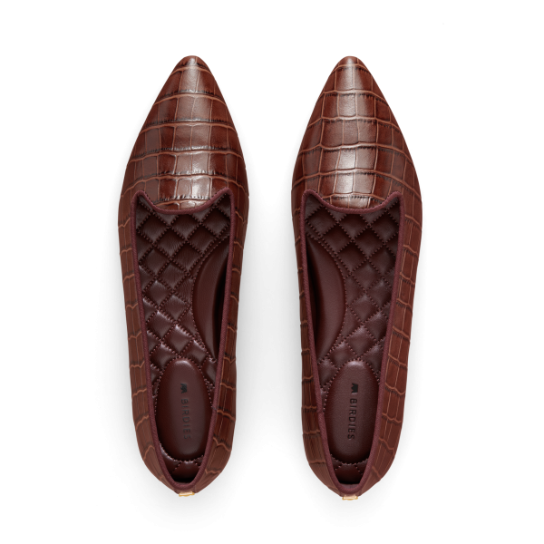 The Sparrow - Brown CrocPrint Leather