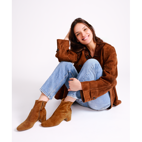 The Starling 50 Bootie - Tan Stretch Suede